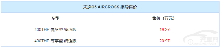 雪铁龙天逸C5 AIRCROSS骑适版19.27万起